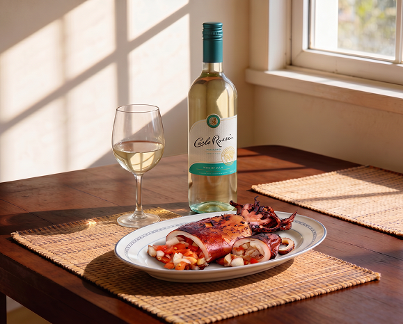 recommended food pairing moscato grilled squid